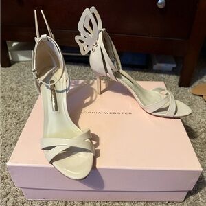 Sophia Webster Cream Stiletto Heels with Ankle Strap